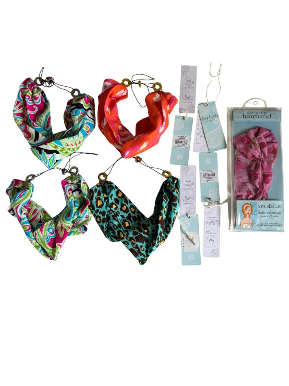 Mud Pie & Spa Sister Womens Hair Accessories Adjustable Wraps & Turban Colorful